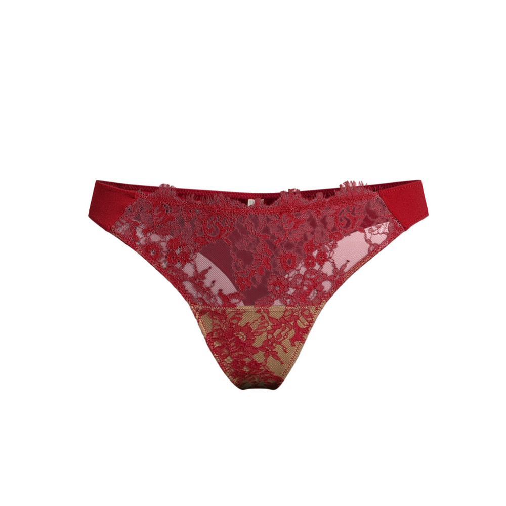 Skarlett Blue Women Entice Thong Red Lipstick/Nylon Size XL - Picture 2 of 2